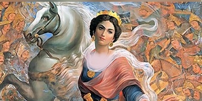 ویدیو دیدنی سردیس فیروزه‌ای آتوسا؛ شهبانوی هخامنشی و دختر کوروش کبیر در نزدیکی تخت‌جمشید