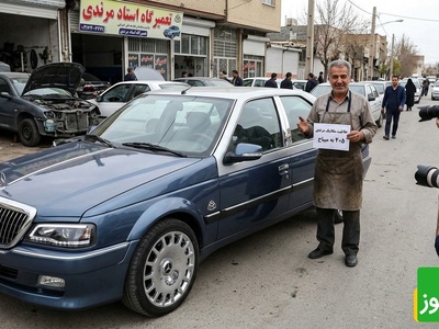 خلاقیت خنده دار اوستا مکانیک مرندی برای تبدیل پژو 405 به بنز میباخ حماسه آفرید+فیلم