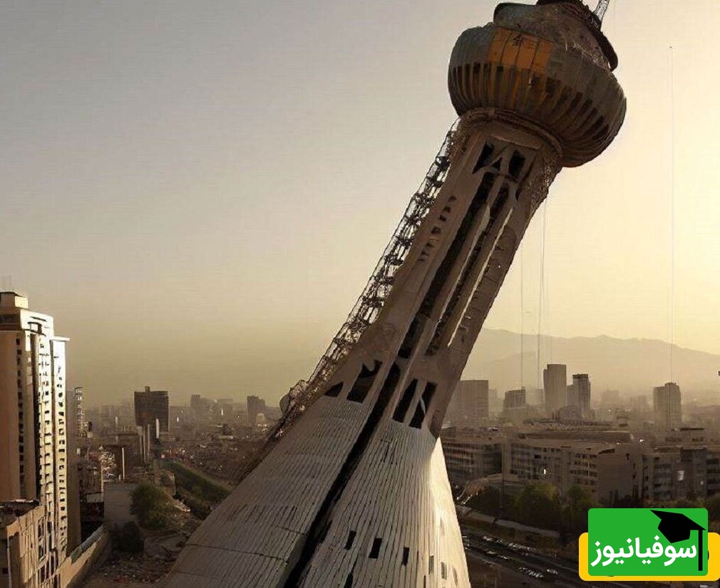 پیش‌بینی حیرت انگیز هوش مصنوعی از وضعیت برج میلاد بعد از زلزله 7،9 ریشتری تهران + تصاویر خارق العاده
