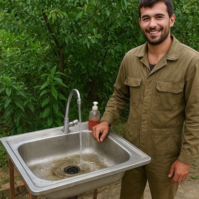 حماسه سازی پسر تبریزی در ساخت روشویی خلاقانه مخصوص باغ و ویلا / اینم از تکنولوژی وطنی😂/ وقتی مکانیک هستی و کنارش کشاورزی رو هم ادامه میدی