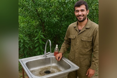 حماسه سازی پسر تبریزی در ساخت روشویی خلاقانه مخصوص باغ و ویلا / اینم از تکنولوژی وطنی😂/ وقتی مکانیک هستی و کنارش کشاورزی رو هم ادامه میدی