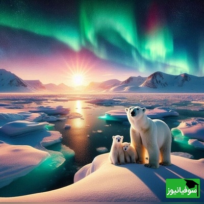 عکس | شفق قطبی و خرس شکارچی/ نمایی که در هیچ کجای دنیا مثل آن را نمی‌بینید!