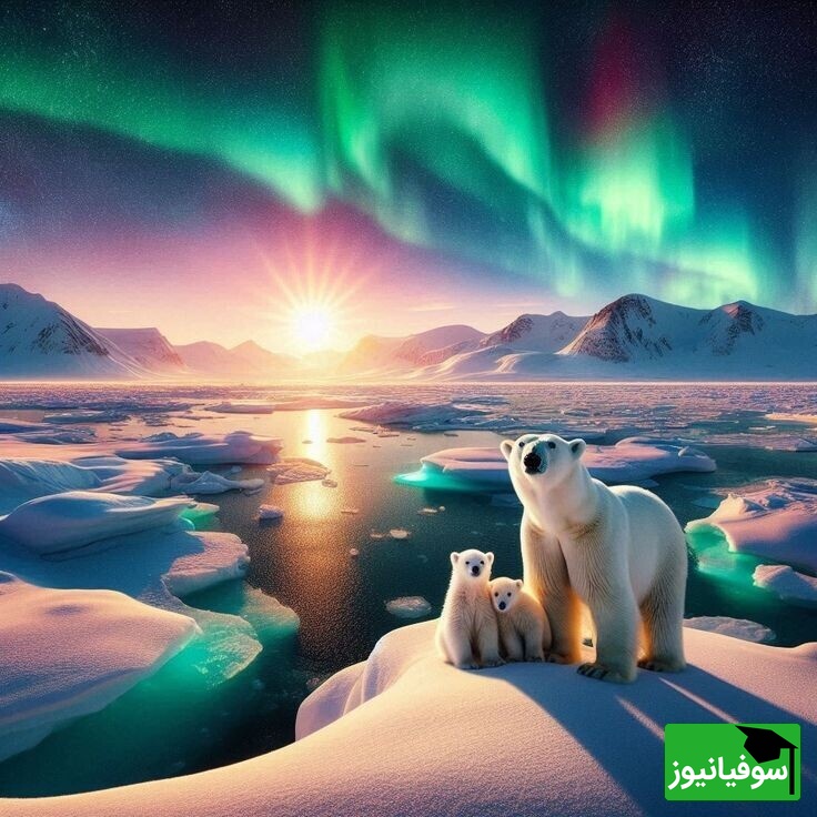 عکس | شفق قطبی و خرس شکارچی/ نمایی که در هیچ کجای دنیا مثل آن را نمی‌بینید!