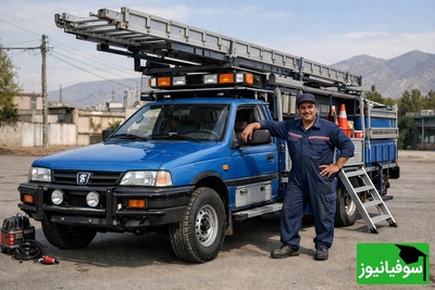 نیسان آبی جدید؟ نه! 405 داریم / خلاقیت حماسه‌آفرین راننده ایرانی برای تغییر 405، تکنولوجیاااا / هنر نزد ایرانیان است و بس😂