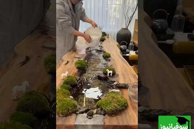 ابتکار خلاقانه اوستا نجار برای خلق شاهکاری که دنیا ندیده؛ میز آکواریومی عجیب یک اوستا نجار همه را شوکه کرد 😍