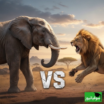 ویدئوی حیات وحش روز؛ این ماجرای راز بقا: نبرد نفسگیر شیر درنده و فیل نوجوان!