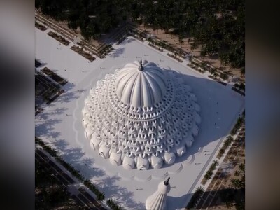 ویدیو/ خلاقیت شگفت‌انگیز هوش مصنوعی در طراحی مسجدی منحصربه‌فرد با ترکیب معماری مقرنس کرمان و گنبدهای مینیمال