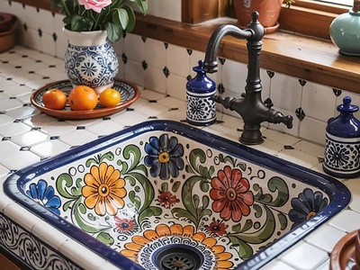 خلاقیت خیره‌کننده هنرمند برای ساخت سینک رومیزی منحصربفرد با کاشی کاری سنتی ایرانی؛ سنت و مدرن بودن رو چه خوب در یک قاب جمع کرده😍 / درسته که میگن هنر نزد ایرانیان است و بس + ویدئو