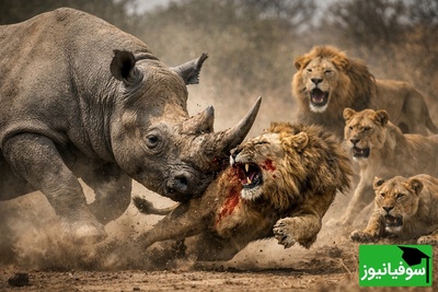 (ویدئو) مستند حیات وحش، راز بقا؛ نبرد وحشیانه کرگدن و شیرها؛ شاخ بزرگ در برابر جسارت شیرها