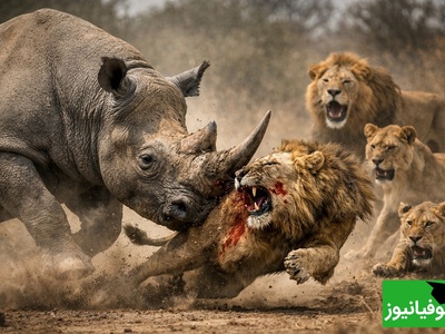 (ویدئو) مستند حیات وحش، راز بقا؛ نبرد وحشیانه کرگدن و شیرها؛ شاخ بزرگ در برابر جسارت شیرها