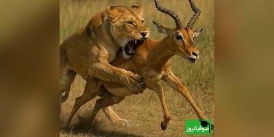 مستند شگفت‌انگیز طبیعت وحشی: لحظه کمین شیر ماده و حمله سریع به گوزن یالدار! +ویدیو