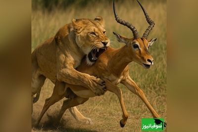 مستند شگفت‌انگیز طبیعت وحشی: لحظه کمین شیر ماده و حمله سریع به گوزن یالدار! +ویدیو
