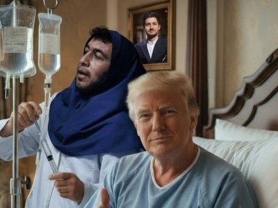 پرستاری رضا عطاران از ترامپ روی تخت بیمارستان / الهی العفو🤣