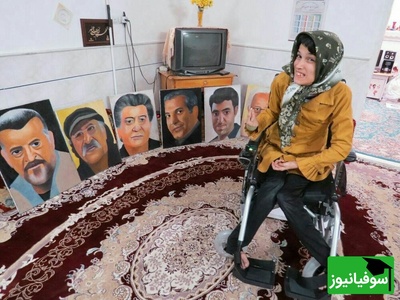 (عکس) فاطمه حمامی و دنیای پرتره‌هایش؛ هنرمندی که با وجود معلولیت جهانی از ستاره‌ها می‌سازد
