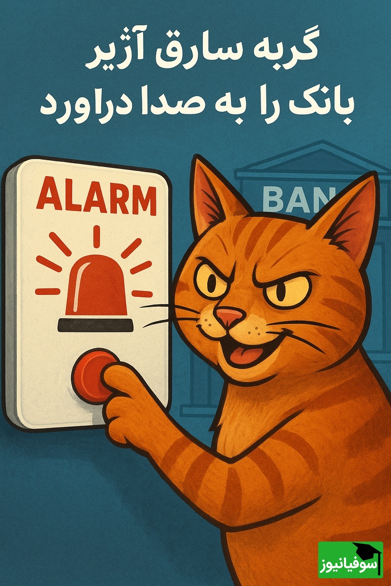 گربه دزد دیده بودید؟ یه تنه شهر رو بهم ریخت و آژیر بانک را به صدا درآورد / چه مظلوم نمایی میکنه 😂
