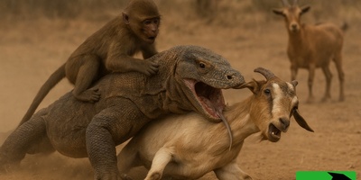 (ویدئو) مستند حیوانات راز بقا؛ جدال هولناک و وحشیانه اژدهای کومودو موذی با شتر، میمون، بز و...