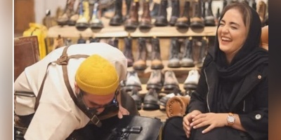 نرگس محمدی حتی کفش خریدنش هم با غش و خنده‌ست؛ حضور همسر علی اوجی در کفش فروشی شوهرخواهرش و تبلیغ زیرپوستی مغازه‌اش!+ویدیو