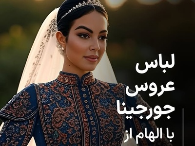هنر ایرانی در لباس عروس جورجینا / این شاهکار جهانی را ببینید زیباترین لباس دنیا شده + عکس