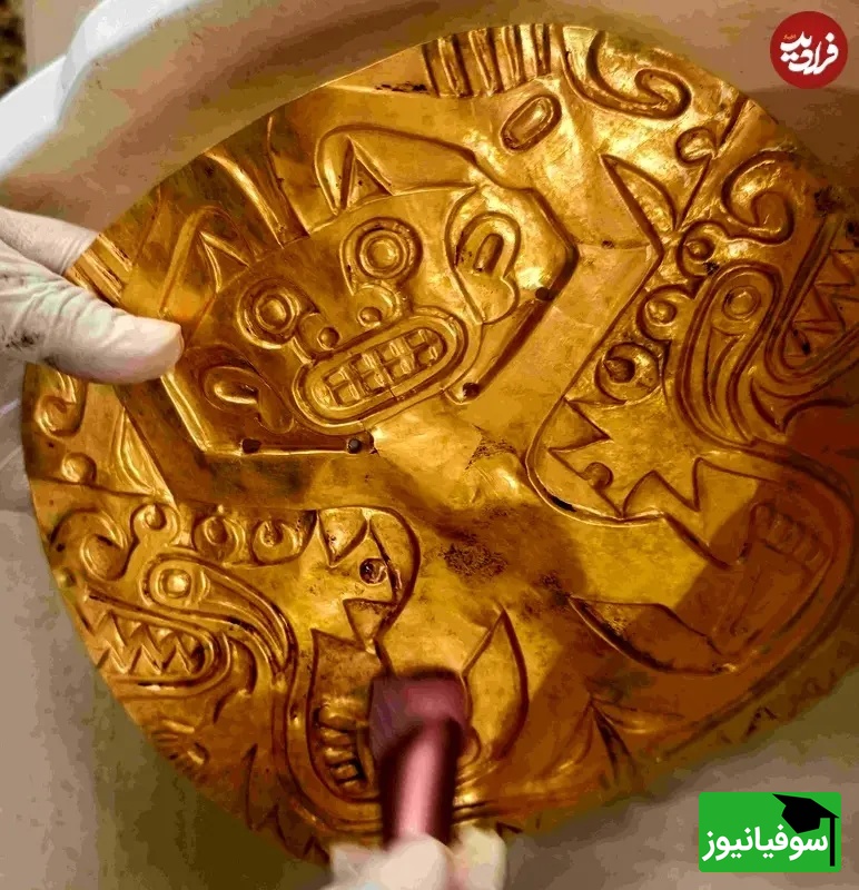 نمونه‌ای از اشیاء کشف شده در مقبره با نقش و نگارهای آیینی