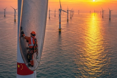 (ویدئو) غول‌های بادی چین در دریا؛ توربین‌هایی بزرگ‌تر از برج ایفل که برق هزاران خانه را تأمین می‌کنند