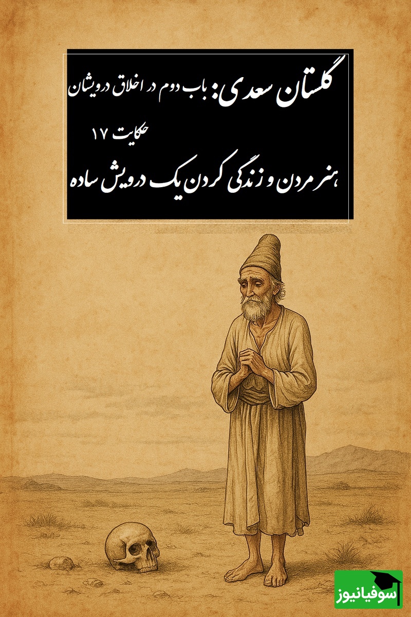 پندهای گلستان سعدی: هنر مردن و زندگی کردن یک درویش ساده / باب دوم در اخلاق درویشان حکایت شماره 17 + فایل صوتی
