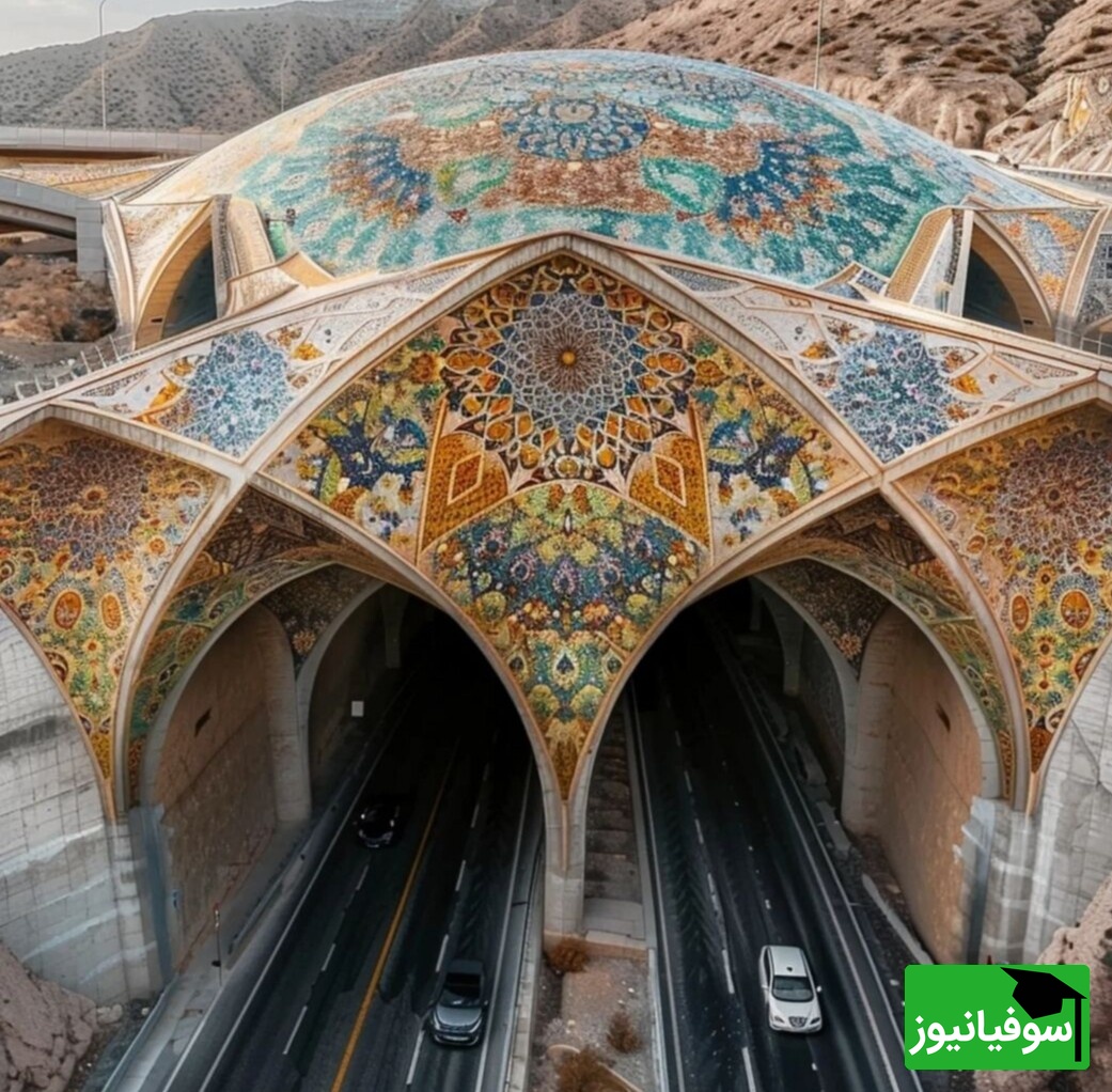 هنر سنتی ایرانی در دل صخره‌ها با کمک هوش مصنوعی؛ تلفیق معماری سنت و مدرنیته در اتوبان‌ها و جاده‌ها