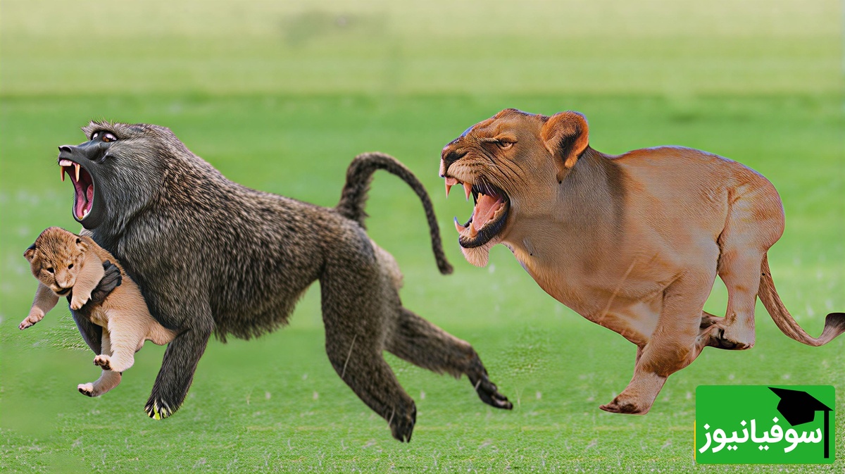 (ویدیو) شجاعت مرگبار بابون/ نبردی که نفس‌ها را در سینه حبس می‌کند!