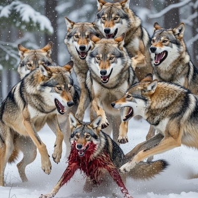 مستند حیات وحش/ رازبقا/ این قسمت: حمله گرگ های وحشی به صورت گله ای به شغال