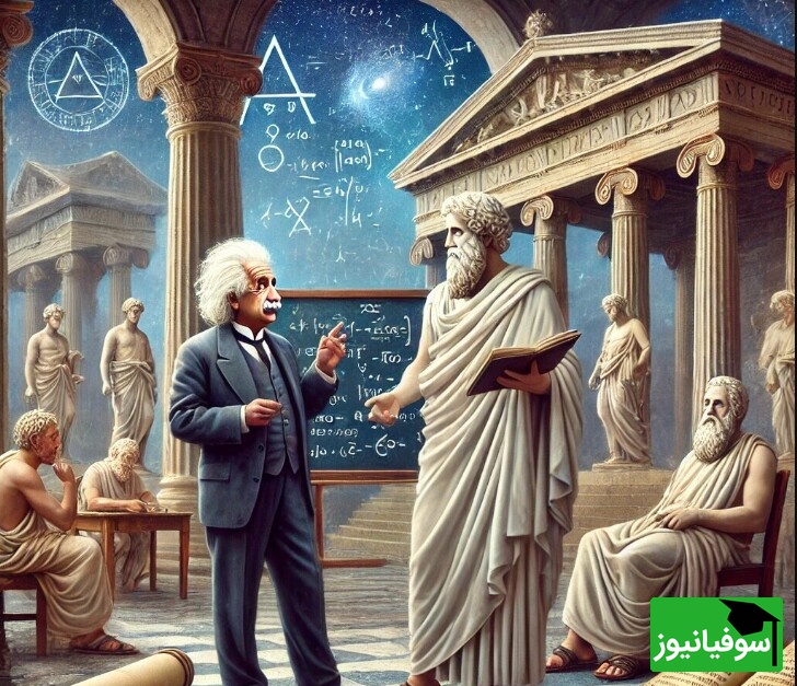 تصویر / گفت‌وگوی خیالی افلاطون و اینشتین در آتن/ جایی که فلسفه و فیزیک مرزهای علم را در هم می‌شکنند