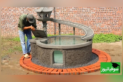 چگونه یک آکواریوم مارپیچی خیره‌کننده بسازیم/ ترکیبی باور نکردنی از سیمان، آجر و هنر...+ ویدئو