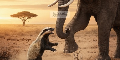 (ویدئو) مستند حیات وحش/ «راز بقا» در زیمباوه؛ نبرد غول و "سمج کوچک": فیلم باورنکردنی از حمله گورکن عسل‌خوار به فیل! فیل فرار کرد!