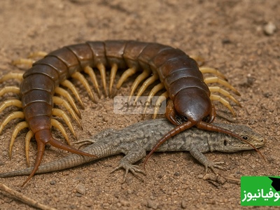 فیلم/ مستند حیات وحش حیوانات / نبرد هزارپا و مارمولک