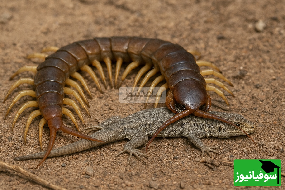 فیلم/ مستند حیات وحش حیوانات / نبرد هزارپا و مارمولک