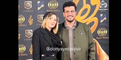 امیرحسین قیاسی حتی وقتی جایزه جشن حافظ رو میگیره دست از شوخی کردن برنمیداره؛ بامزه‌بازی با همسر و تشکر از مادر به سبک مجری بانمک پامپ+فیلم