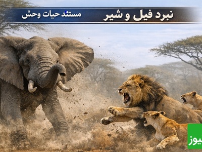 (ویدئو) مستند حیات وحش حیوانات/ نبرد فیل و شیر