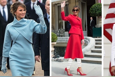 نگاهی به لباس جنجال‌برانگیز ملانیا ترامپ در مراسم تحلیف ترامپ و استایل‌های خیره کننده این مدل سابق / ست های شیک و درعین حال ساده همه را مجذوب خود می‌کند + عکس