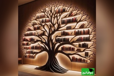 تصاویر/ قفسه‌های چیدمان درختی برای علاقه‌مندان به کتاب و کتابخانۀ شیک و خاص