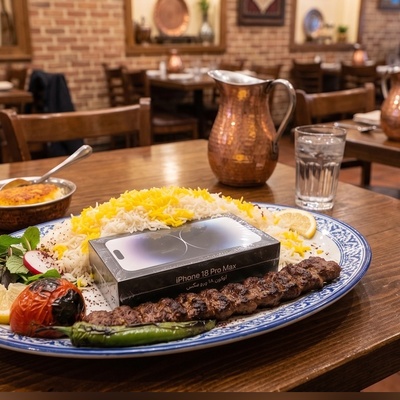 وقتی کفگیر به آیفون 18 خورد! عجیب‌ترین سورپرایز یک مرد ایرانی برای همسرش وسط دیس کباب!