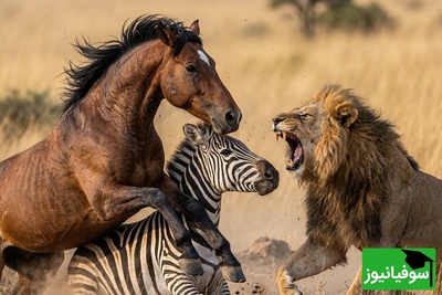 قانون جنگل؛ مستند حیات وحش؛ نبرد اسب عصبانی و گورخر با شیر/ تقابل "قدرت شکار" در برابر "اراده بقا"+فیلم