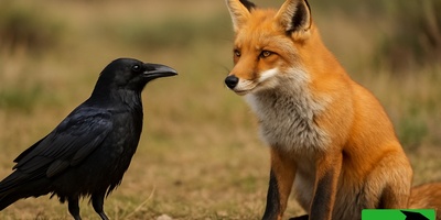 (ویدئو) مستند حیات وحش حیوانات یادآور داستان های کهن/ زاغ و روباه