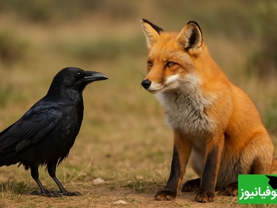 (ویدئو) مستند حیات وحش حیوانات یادآور داستان های کهن/ زاغ و روباه